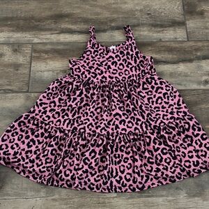 Pink Leopard Print Kids Dress